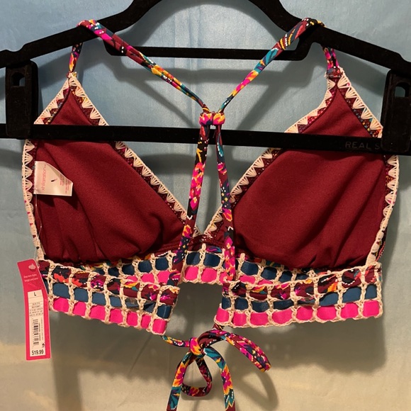NWT Sz Lg Boho bikini top T back closure - Picture 5 of 9